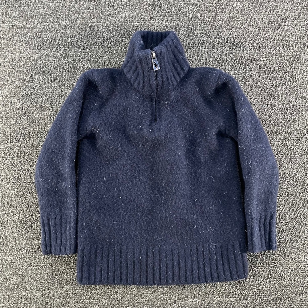 Polo Ralph Lauren Sweater Kids Size 6 Navy Blue Good 100% Cashmere Quarter Zip
